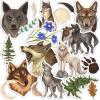 Cavka Vinyl Stickers Pack 19 PCS for Laptop Waterproof Nature Set Forest for Bicycle Wolf for Notebook Howling Wolves for Luggage for Water Bottles Wildlife for Skateboard for Planner Decals Cup view 2