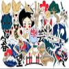 Cavka Vinyl Stickers Pack 30 PCS for Laptop Cute for Notebook Decals Waterproof for Bicycle for Skateboard Cup Maneki Neko Set for Planner Great Wave Koi Japanese for Water Bottles Anime for Luggage view 1