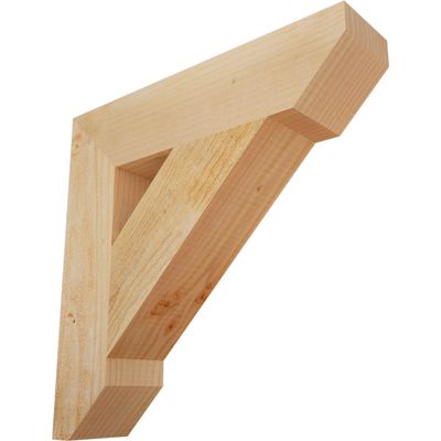 3 1/2"W x 18"D x 18"H Traditional Slat Smooth Bracket, Douglas Fir