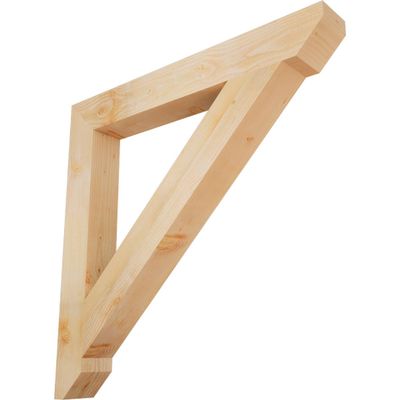 6"W x 48"D x 48"H Traditional Slat Rough Sawn Bracket, Douglas Fir