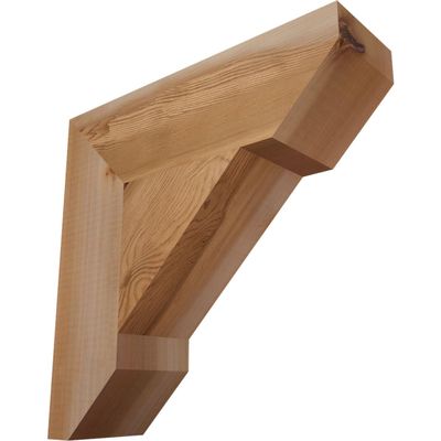 3 1/2"W x 14"D x 14"H Traditional Slat Smooth Bracket, Douglas Fir