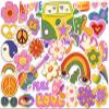 Cavka Vinyl Stickers Pack 38 PCS for Laptop Flowers Retro Decals Groovy for Planner for Skateboard Waterproof for Bicycle Indie Peace Hippie for Water Bottles for Luggage for Notebook Cup 60s Set view 1
