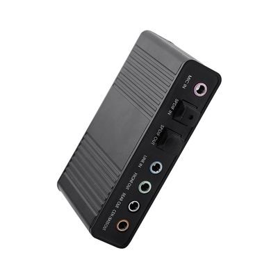 USB 2.0 External Sound Card 6 Channel 5.1 Surround Audio Adapter, with SPDIF Output, Mic Input, for PC