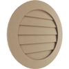 Ekena Millwork GVURRO12DSMPR Timberthane Rustic Smooth Round Faux Wood Non-Functional, Primed Tan Urethane Gable Vents, 12"W x 12"H, Primed view 2