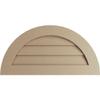 Ekena Millwork GVURHR24X12DSMPR Timberthane Rustic Smooth Half Round Faux Wood Non-Functional, Primed Tan Urethane Gable Vents, 24"W x 12"H, Primed view 1