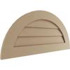 Ekena Millwork GVURHR24X12DSMPR Timberthane Rustic Smooth Half Round Faux Wood Non-Functional, Primed Tan Urethane Gable Vents, 24"W x 12"H, Primed view 2