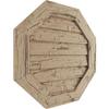 Ekena Millwork GVUROC15X15DHHPR Timberthane Hand Hewn Octagonal Faux Wood Non-Functional, Primed Tan Urethane Gable Vents, 15"W x 15"H, Primed view 2