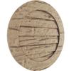 Ekena Millwork GVURRO18DRWPR Timberthane Riverwood Round Faux Wood Non-Functional, Primed Tan Urethane Gable Vents, 18"W x 18"H, Primed view 2