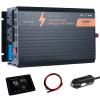 2000 Watt 12V-48V to AC 110V-240V Pure Sine Wave Power Inverter,Car Adapter Power Converter with Digital Display Dual AC Outlets and 2.1A USB Charging Ports,for Tablets,24V-1000W view 1