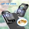 200X Phone Mini Pocket Microscope with LED Light/Universal Clip, Nano Zoom Portable Digital Microscope Camera Attachments for 99% Smartphone, Microworld for Kids Adults(Black 200X with CPL) view 2