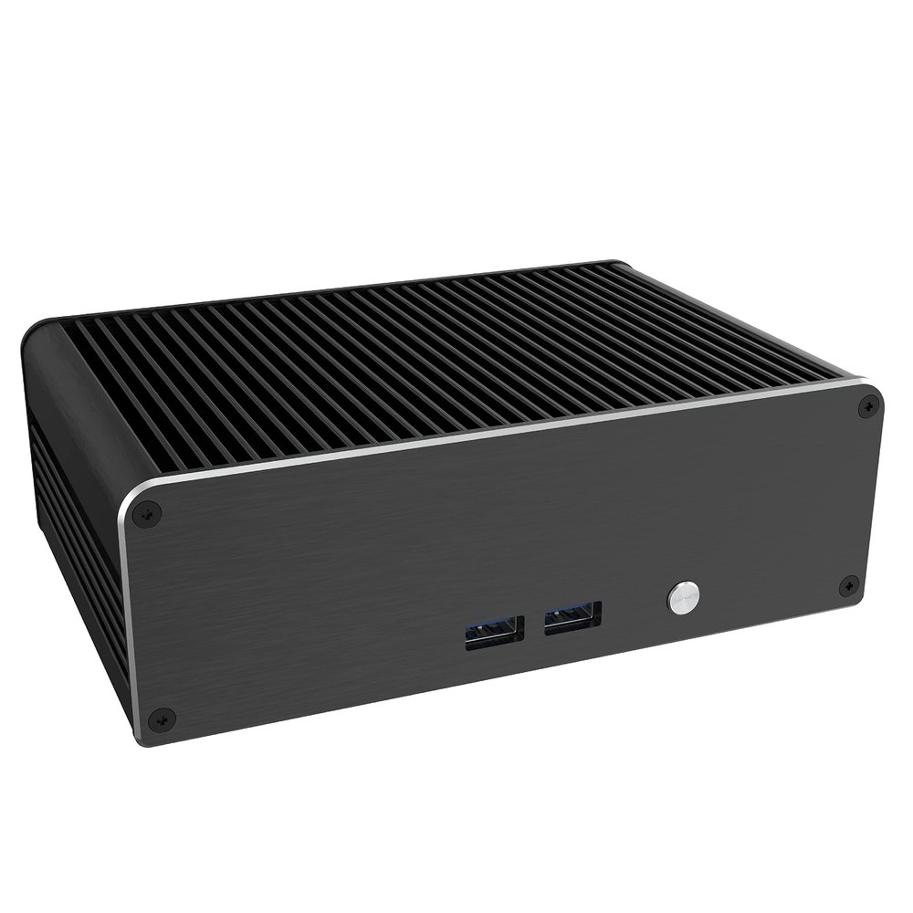 Akasa Newton CTN, Designed for Intel 11th Generation NUC Core i3 (Tiger Canyon), Compact 1.06L Aluminium Fanless Case, Supports one M.2 SSD and VESA mounting, A-NUC75-M1B