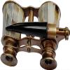 3 Inches Opera Glasses Binoculars for Adults with Handle- Captain's Mother of Pearl Solid Brass Opera Glasses Binoculars-Pocket Size Handel Binoculars, Bird Watching, Hunting (Design 2) view 1