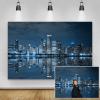 Yeele 12x8ft City Night View Backdrop Famous Modern Skyscraper Night Scene Background for Photography High-Rise Building Backdrop Party Bar Club Wallpaper Kids Adult YouTube Video Studio Shoot Props view 1