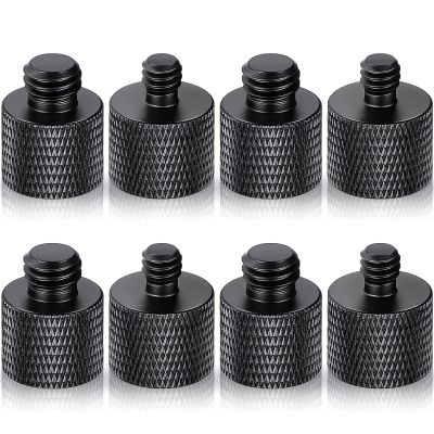 8 Pack Camera Screw Adapter 1/4 Male to 3/8 Female and 3/8 Male to 1/4 Female Camera Screw Adapter for Tripod Stand Microphone Stand Mic Mount, Black
