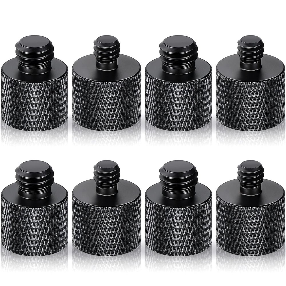 8 Pack Camera Screw Adapter 1/4 Male to 3/8 Female and 3/8 Male to 1/4 Female Camera Screw Adapter for Tripod Stand Microphone Stand Mic Mount, Black