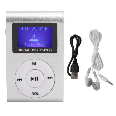 Mp3 Player, Portable Mini MP3 Music Player with Headphone and USB Cable, Back Clip Lossless Sound Music Player for Kids Adults, Support up to 32GB(Silver)