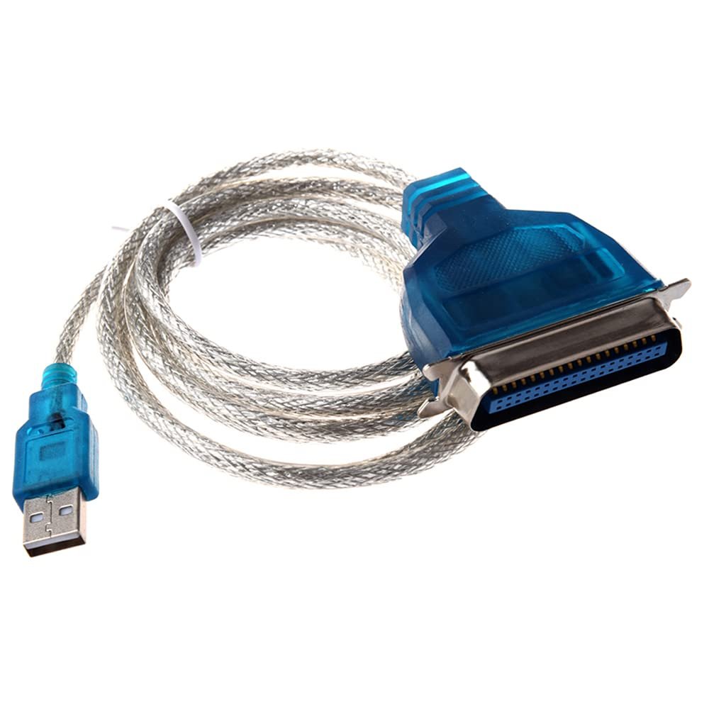 ezqnirk 1pcs 1.7m USB to Parallel IEEE 1284 Printer Adapter Cable PC (Connect Your Old Parallel Printer to a USB Port)