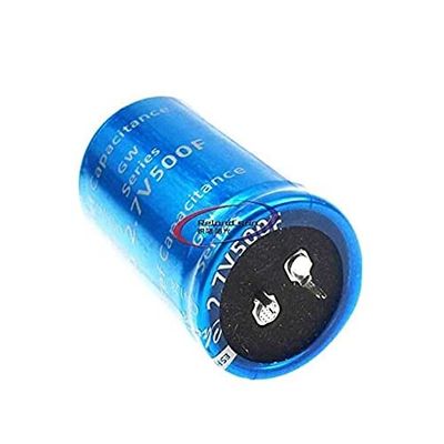 2.7V 500F Farad Capacitor Ultracapacitor 500 Capacitance Vehicle Rectifier Low ESR Super Capacitor High Frequency for Car (2.7V 500F-2 Feet)