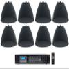 Rockville RCS180-6 Bundle: 180W 6-Zone 70V Commercial/Restaurant Amplifier with Bluetooth, (8) Black 5.25" Pendant Speakers for Bar/Cafe, 9-Items view 1