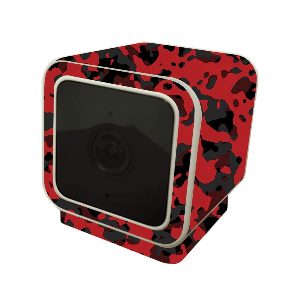 MightySkins Skin Compatible with Wyze Cam V3 - Red Modern Camo | Protective, Durable, and Unique Vinyl Decal wrap Cover | Easy to Apply, Remove, and Change Styles | Made in The USA