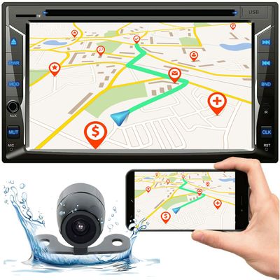 Audiotek 75ML Double Din Car 6.2" 200 Watts Output DVD CD Touch Screen Radio Mirror Link for Android & iPhone with Back up Camera PK1 and Compatible with Bluetooth Bundle