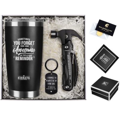 Gifts for Husband from Wife-Best Anniversary Basket Gifts for Men who has everything Fathers Day Funny Birthday Gift Ideas for Him Christmas Unique Romantic Presents Sets, All in One Hammer Multitool