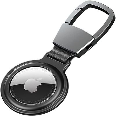 AirTag Holder for Apple Air Tag Tracker,Magnetic Alloy Metal Protective Case, Compatible With Airtags Keychain Airtag Accessories Holder(black)