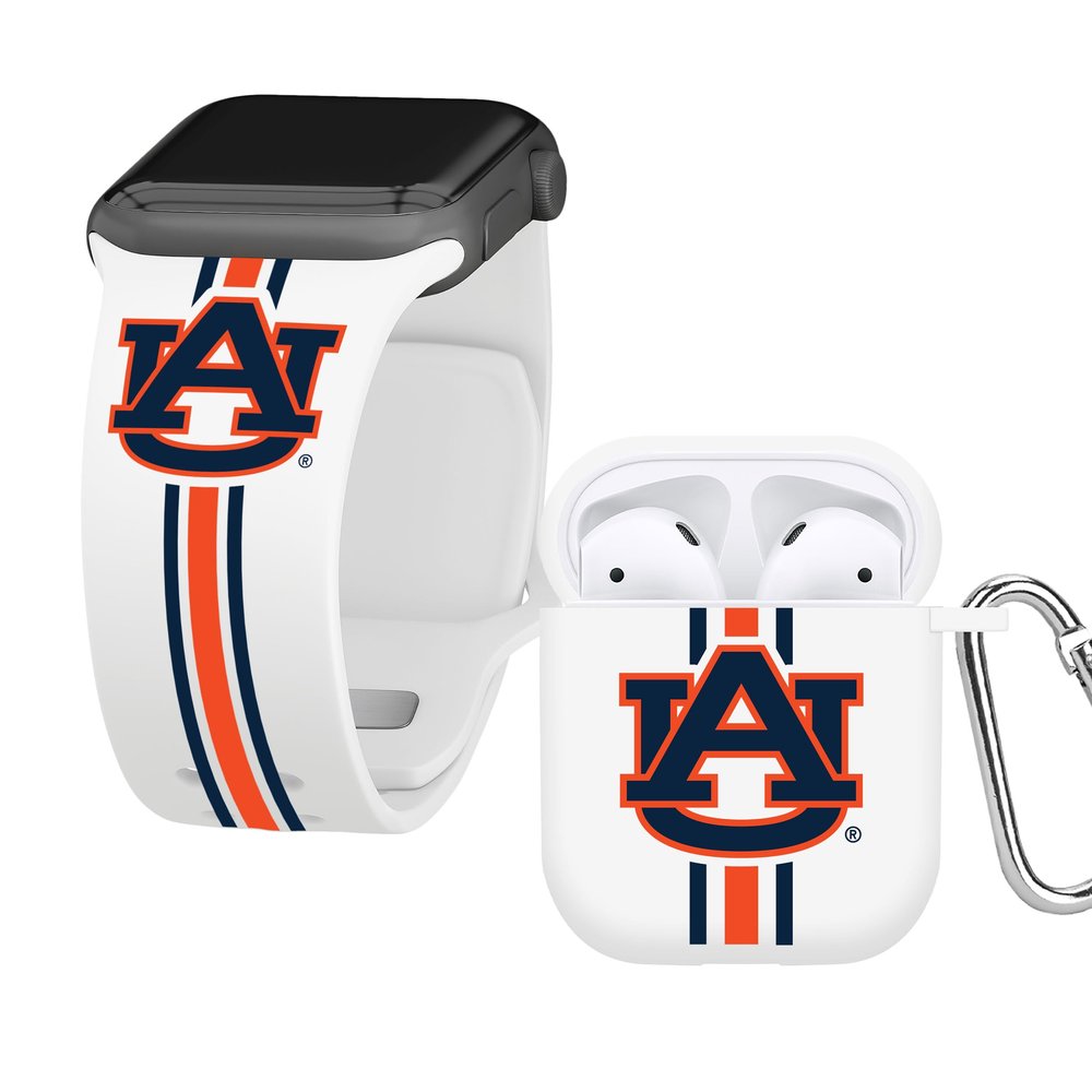 Affinity Bands Auburn Tigers HD Combo Package Compatible with Apple Watch and AirPods Gen 1 & 2 (42/44/45/49mm (46mm Series 11) Long Stripes)