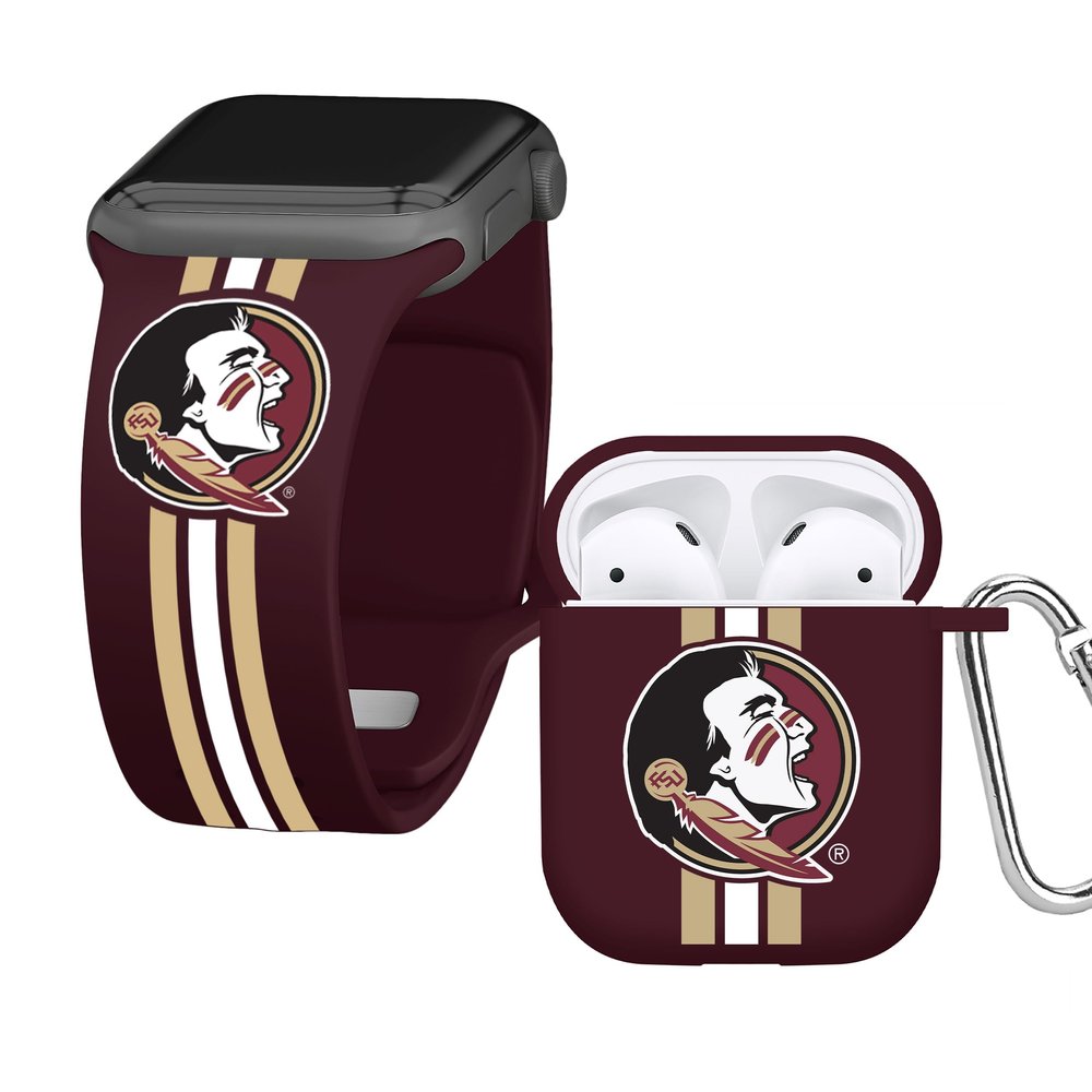 Affinity Bands Florida State Seminoles HD Combo Package Compatible with Apple Watch and AirPods Gen 1 & 2 (42/44/45/49mm (46mm Series 11) Short Stripes)