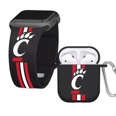 Affinity Bands Cincinnati Bearcats HD Combo Package Compatible with Apple Watch and AirPods Gen 1 & 2 (38/40/41mm (42mm Series 11) Short Stripes)