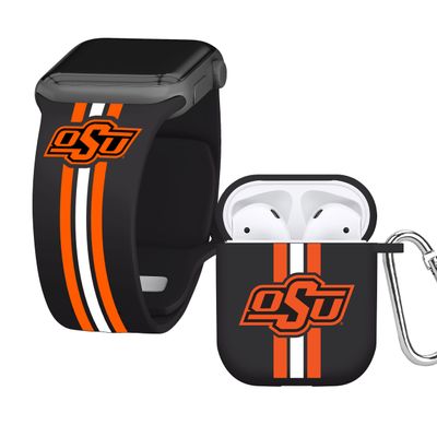Affinity Bands Oklahoma State Cowboys HD Combo Package Compatible with Apple Watch and AirPods Gen 1 & 2 (38/40/41mm (42mm Series 11) Short Stripes)