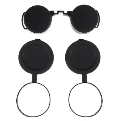 3Pcs Rubber Objective Lens Cover Eyepiece Flip- Open Scope Cover for Binoculars Telescope Accessories (Black)