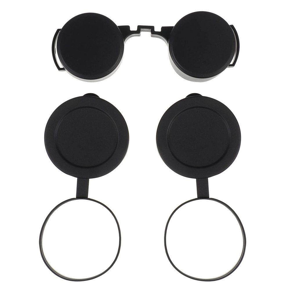 3Pcs Rubber Objective Lens Cover Eyepiece Flip- Open Scope Cover for Binoculars Telescope Accessories (Black)