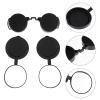 3Pcs Rubber Objective Lens Cover Eyepiece Flip- Open Scope Cover for Binoculars Telescope Accessories (Black) view 2