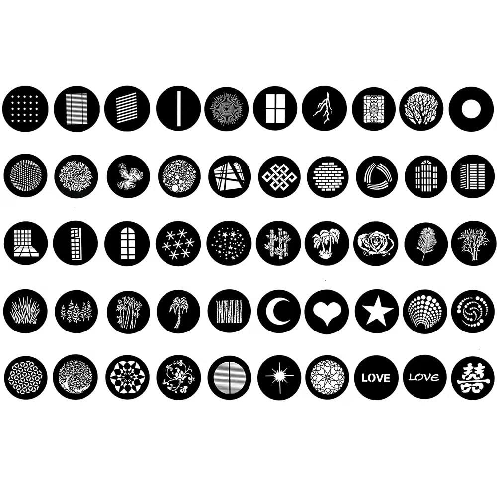 50 Styles Optical Background Shape Effect Transparencies Graphics Insertion (Caliber : 58mm, Color : 50 Styles)