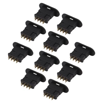 LiebeWH RC Battery Connectors Set 10 Pairs MPX 13.050/13.051 Black Octagonal Plugs Gold Plated Contacts for RC Cars Drone Battery