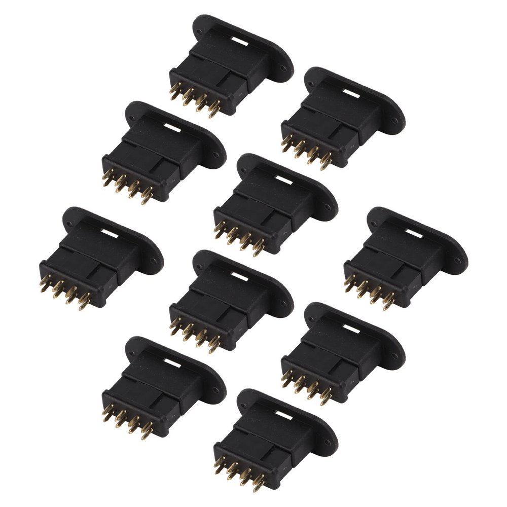 LiebeWH RC Battery Connectors Set 10 Pairs MPX 13.050/13.051 Black Octagonal Plugs Gold Plated Contacts for RC Cars Drone Battery