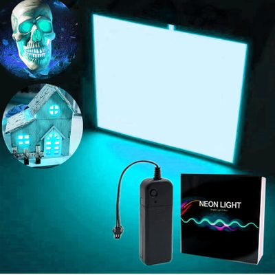 Flexible Led Panel,Electroluminescent Panel Sheet EL Tape Cuttable Soft for Mask Eye Cosplay Party Decor DIY-Continuous/Slow Flash/Fast Strobe 10x10cm (lightblue, 10x10)