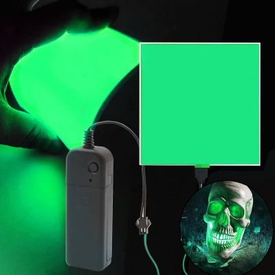 Flexible Led Panel,Electroluminescent Panel Sheet EL Tape Cuttable Soft for Mask Eye Cosplay Party Decor DIY-Continuous/Slow Flash/Fast Strobe 10x10cm (lightgreen, 10x10)