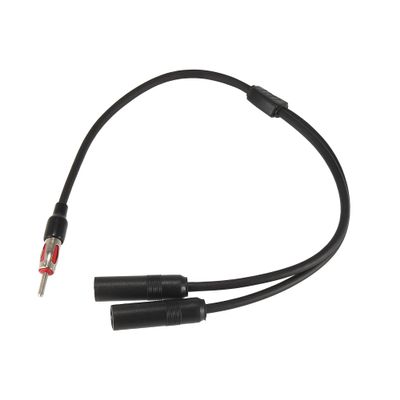 X AUTOHAUX Universal Car Radio Auto Antenna Splitter 1 Male to 2 Female Aerial Adapter Plug Connector Cable FM AM Stereo Audio Y Shape Extension 40-UV43