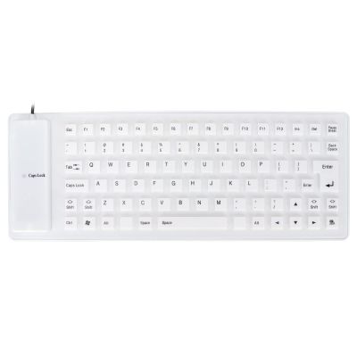 01 02 015 85 Keys Silicone Keyboard, Mute Button Silicone Keyboard Lightweight Portable USB Wired for PC Notebook(White)