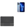 BoxWave Keyboard Compatible with Apple iPhone 13 Pro Max - SlimKeys Bluetooth Keyboard with Trackpad, Portable Slim TouchPad - Jet Black view 1