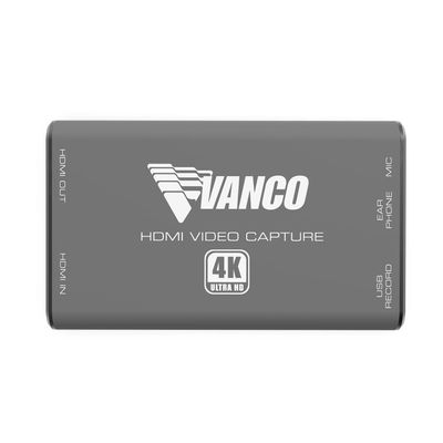 Vanco 4K HDMI to USB Capture Device with Audio Input/Output - Featuring a Maximum Resolution for Captured HDMI Source Signals of Up to 1080p@60Hz - Gray