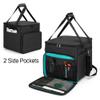 LoDrid Vinyl Record Carrying Bag with Bottom Padded Pad, Album Storage Case with 2 Detachable Dividers Holds up to 60 LP Records, for Travel and Collection, Patented Design, Bag Only, Black view 3
