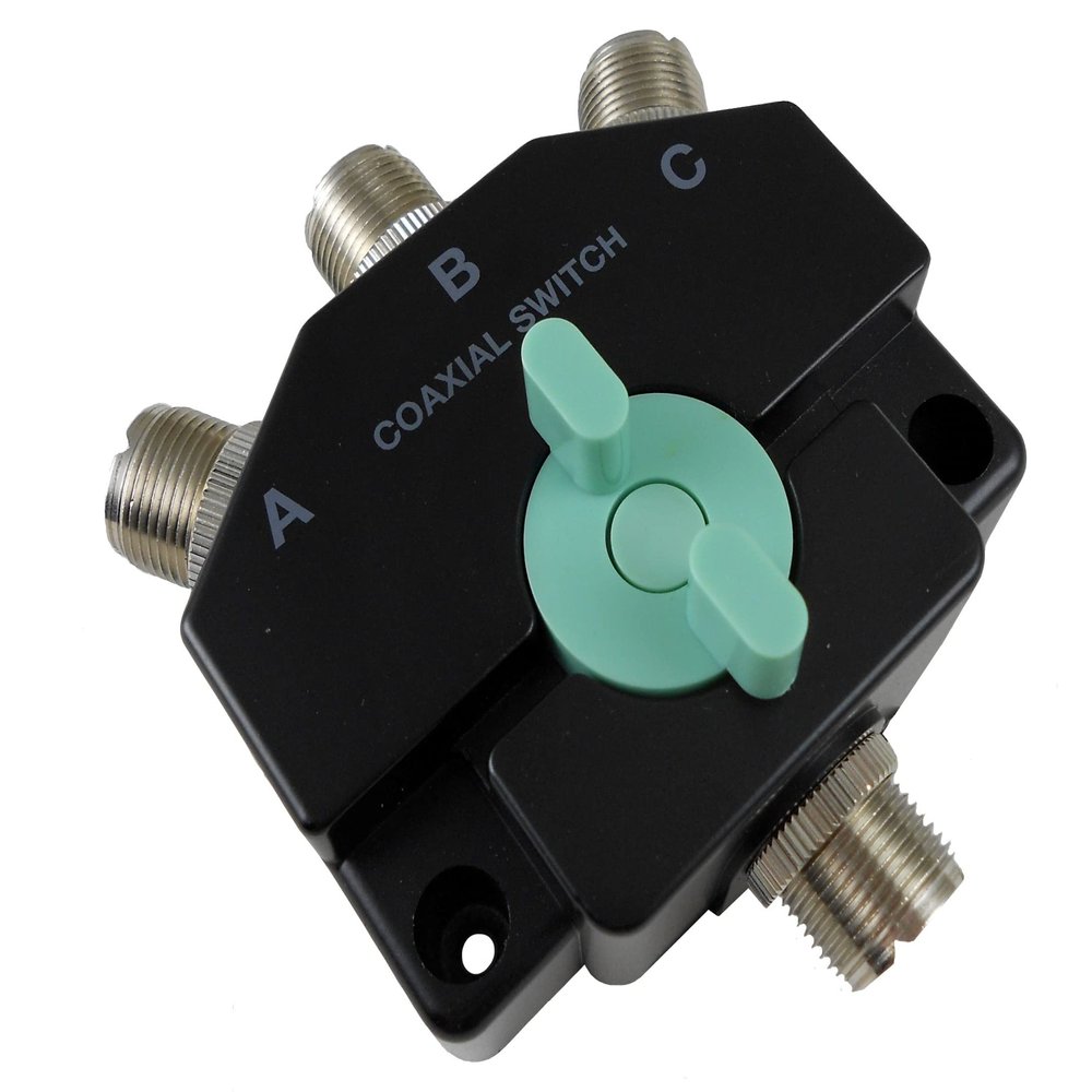 Anteenna TW-103Ni 3 Position Coaxial Switch for 144/440MHz HAM CB or HF/VHF/UHF Radio UHF Female (SO-239) Connector Plated Ni