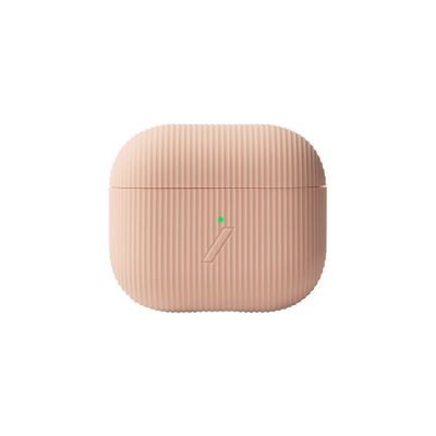 Native Union Curve Case for AirPods (3rd Gen)  Sleek Textured Silicone Case  Compatible with Qi Wireless Charging  for AirPods (Peach)