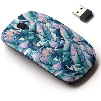 2.4G Wireless Mouse with Cute Pattern Design for All Laptops and Desktops with Nano Receiver - Banana Leaf Unusual