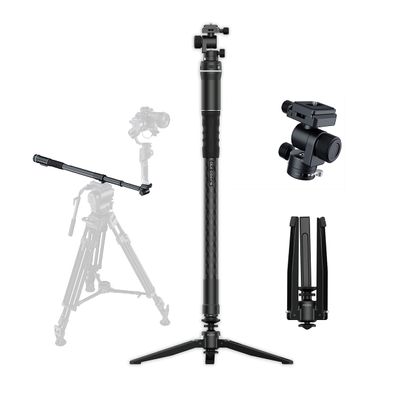 Carbon Fibre MOZA Slypod PRO Master Kit Motorised Camera Camcorder Slider & Monopod Stabiliser 1180mm Expanded Length for Filming (6kg Vertical/2kg Horizontal Payload) inc Tripod & Pan/Tilt Head