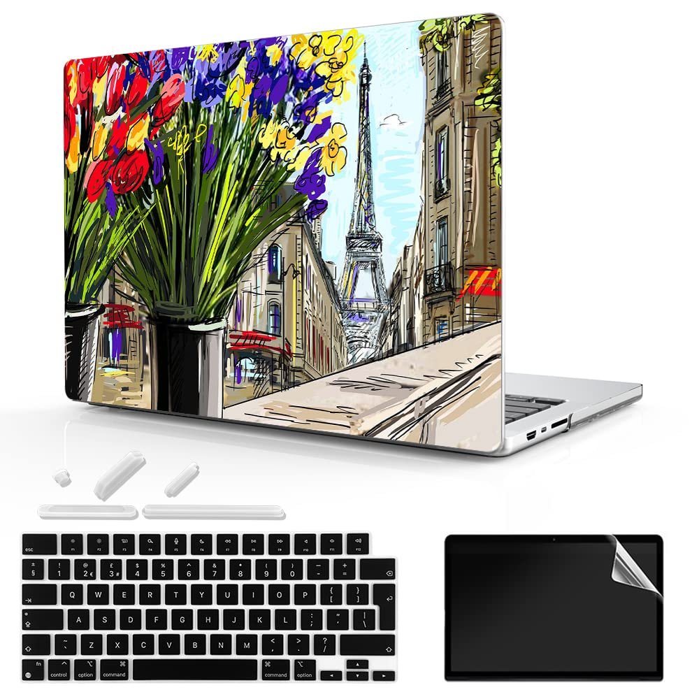TeDaWen for MacBook Pro 16-inch Protective case 2021 model-A2485 M1 Pro/M1 Max chip and Touch ID, with Keyboard Cover, Plastic Hard Shell Protective Cover, City painting-13