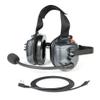 Carbon Fiber Style Behind The Head Two Way Radio Headset with Cord Cable, Volume Control Knob, 3.5mm Input Jack for Kenwood and BaoFeng 2-Pin Radios view 1